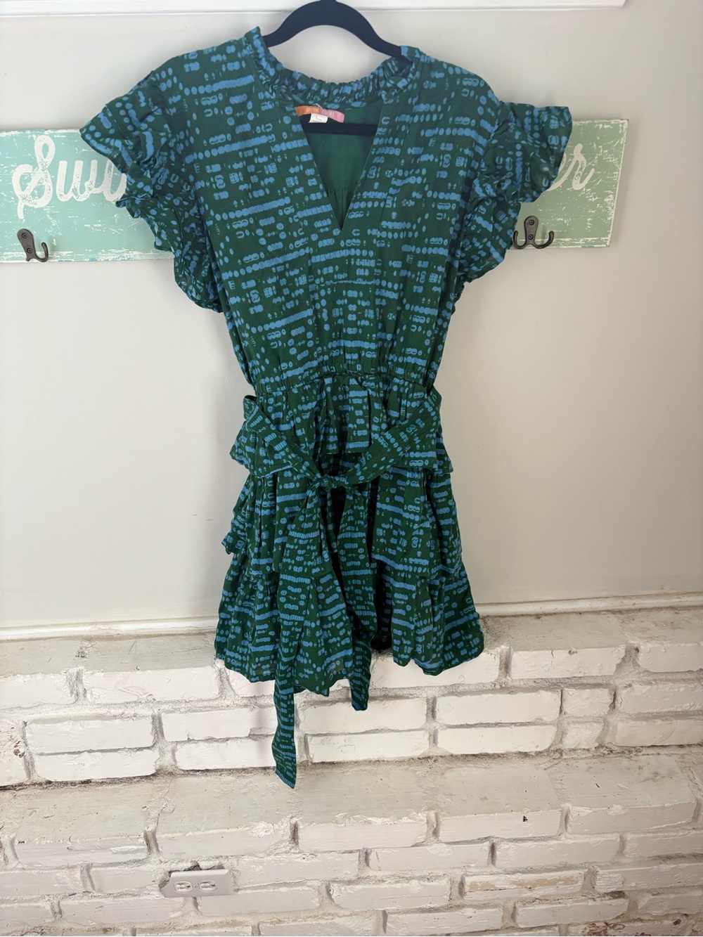 Briton Court green and blue printed dress